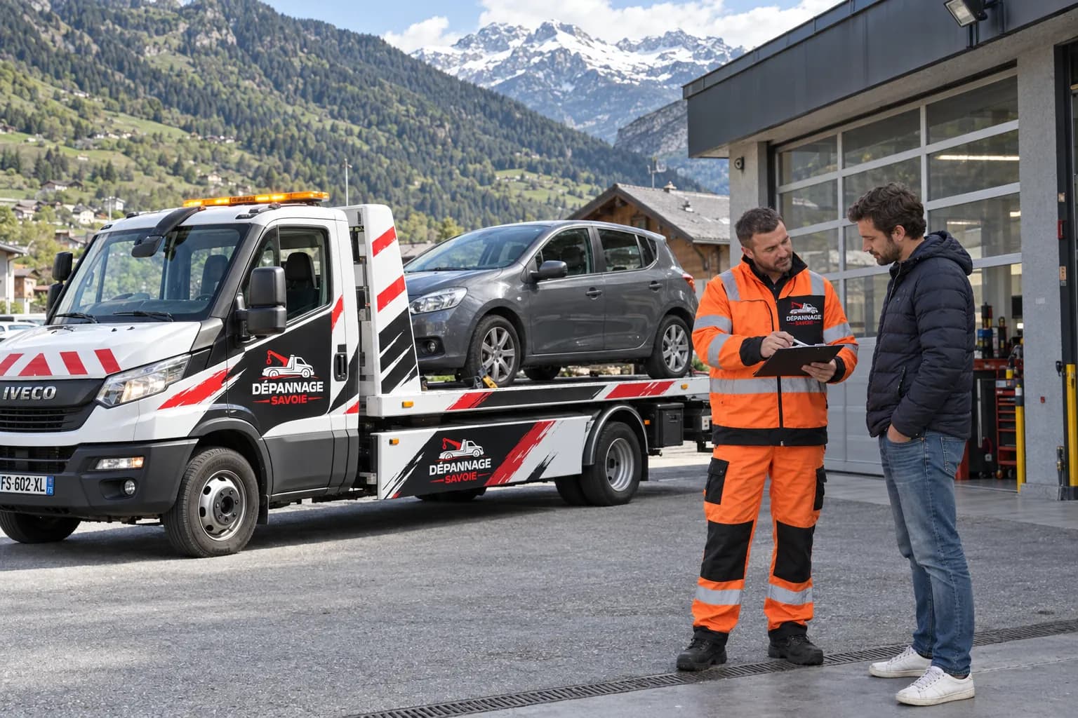 Illustration de l’accompagnement d’un automobiliste après un remorquage